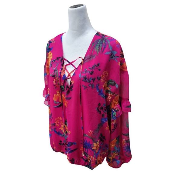 International Concepts‎ Women's Floral Blouse Size XL 2023 NEW - Picture 4 of 11